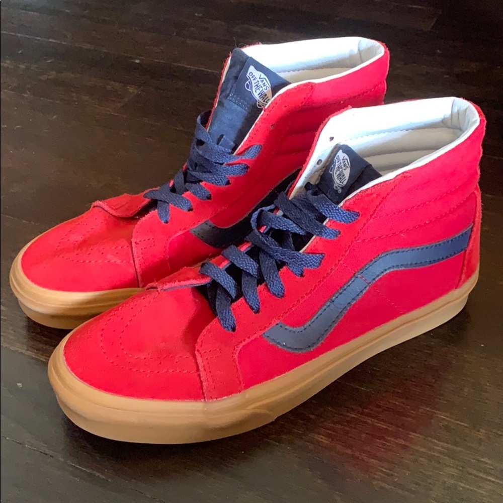 Vans Suede Red and Blue Reissued Sk8-Hi Shoes